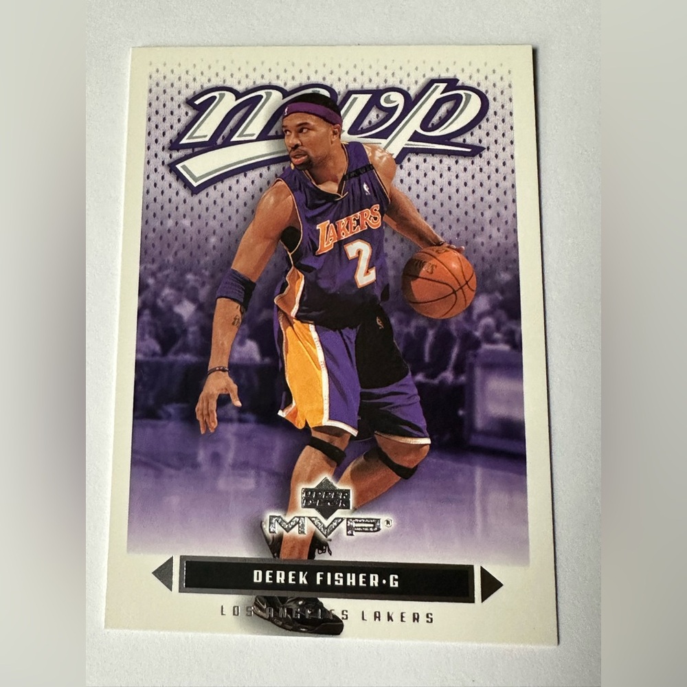 Upper Deck MVP Derek Fisher Lakers Purple & Gold Trading Card